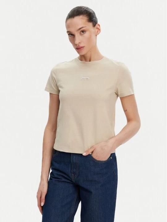 Obrázek produktu Calvin Klein Jeans T-Shirt Placed Institutional J20J225524 Béžová Slim Fit