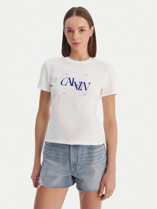 Obrázek produktu Calvin Klein Jeans T-Shirt Seasonal LV047F808G Bílá Slim Fit
