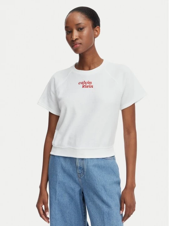 Obrázek produktu Calvin Klein Jeans T-Shirt TOWEL LV047G287G Bílá Cropped Fit
