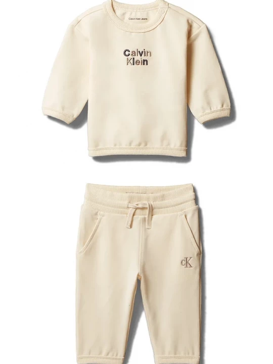 Obrázek produktu Calvin Klein Jeans teplákový set dětský s bavlnou béžová