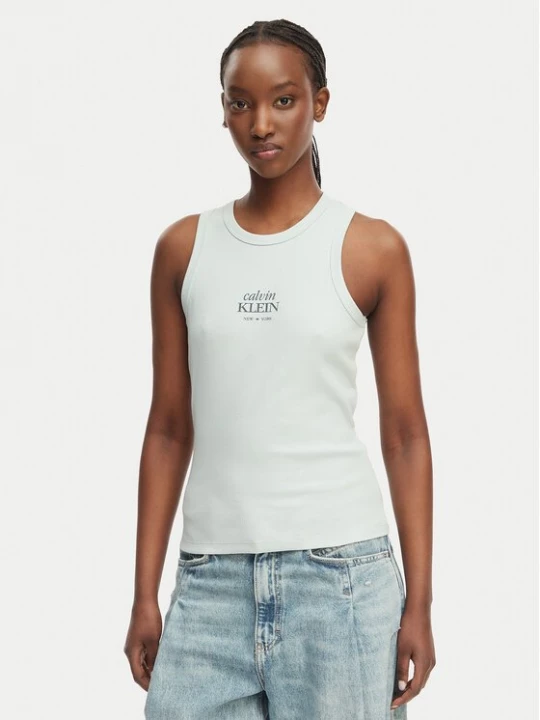 Obrázek produktu Calvin Klein Jeans Top LV047F239G Světle zelená Slim Fit