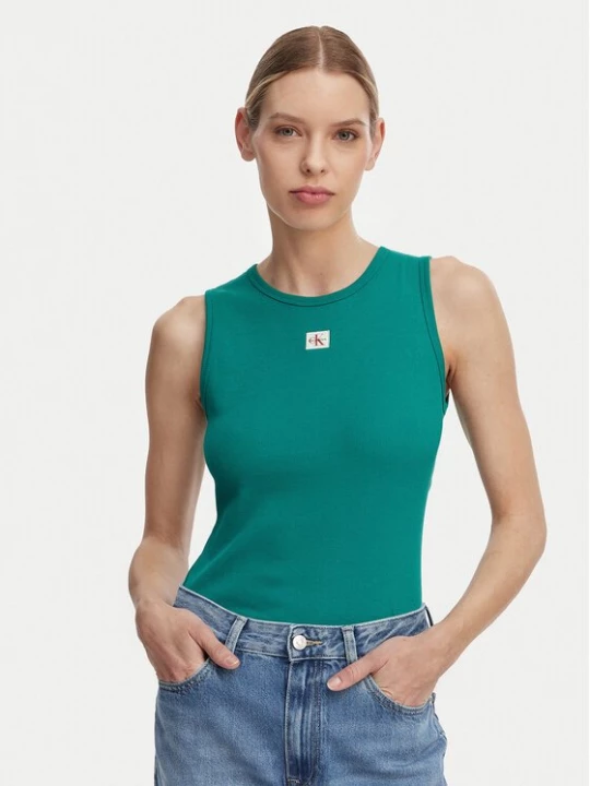 Obrázek produktu Calvin Klein Jeans Top LV047F246G Tmavě zelená Slim Fit