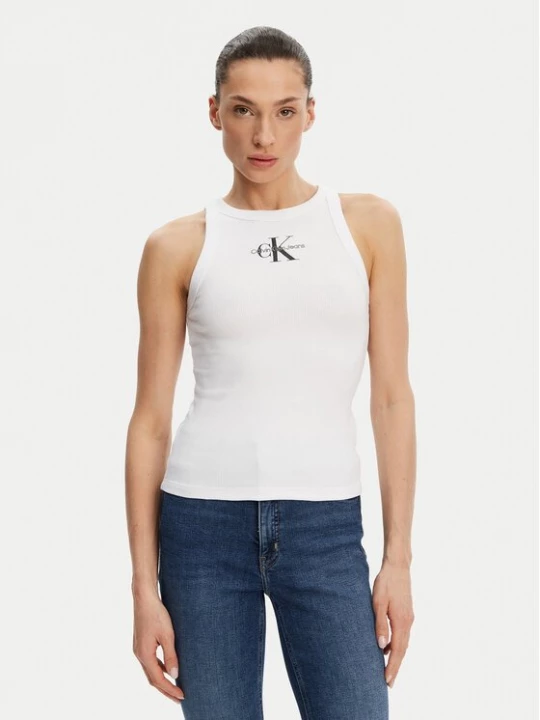 Obrázek produktu Calvin Klein Jeans Top Monologo J20J225301 Bílá Slim Fit