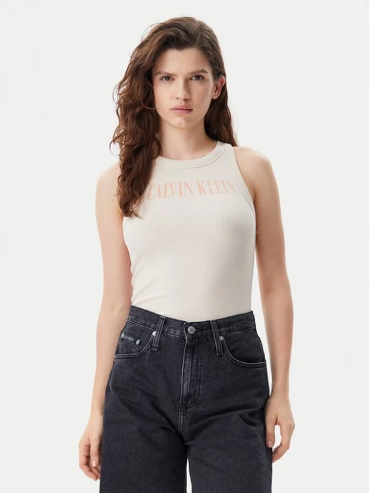 Obrázek produktu Calvin Klein Jeans Top Varsity J20J225520 Béžová Slim Fit