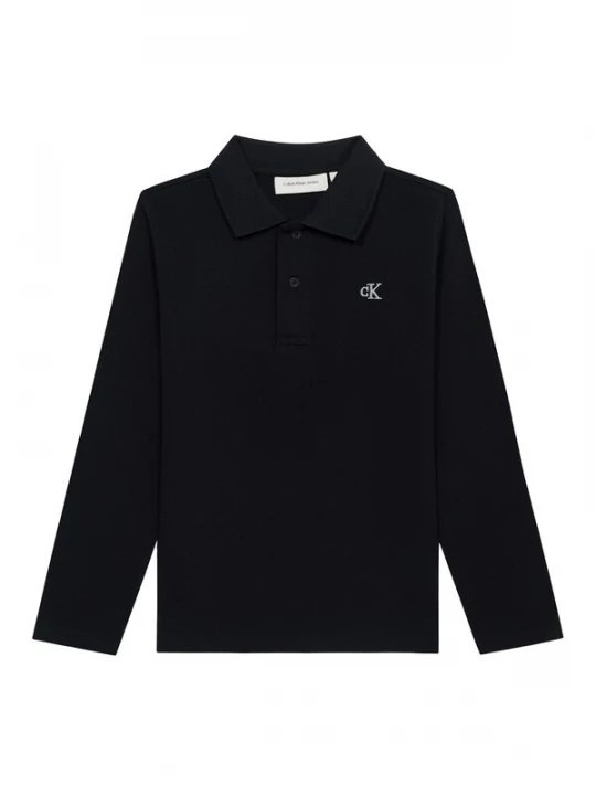 Obrázek produktu Calvin Klein Jeans Tričko 'Logo Embroidery Long Sleeve' černá / bílá