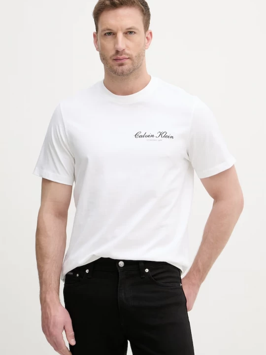Obrázek produktu Calvin Klein Jeans tričko pánské bavlněné béžová