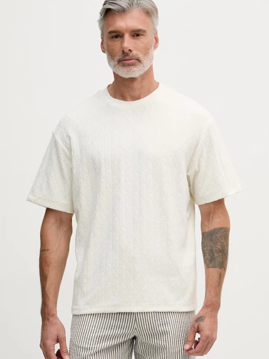 Obrázek produktu Calvin Klein Jeans tričko pánské bavlněné béžová