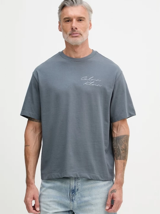 Obrázek produktu Calvin Klein Jeans tričko pánské bavlněné šedá