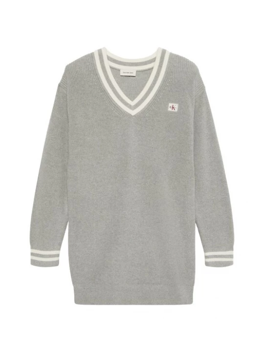 Obrázek produktu Calvin Klein Jeans Úpletové šaty šedá / barva bílé vlny