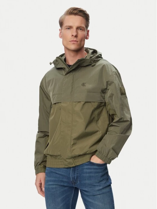 Obrázek produktu Calvin Klein Jeans Větrovka LV04RG503G Tmavě zelená Relaxed Fit