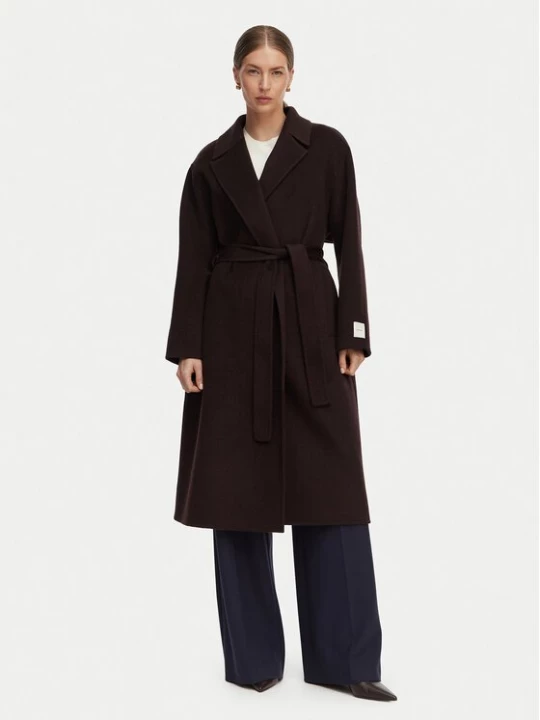 Obrázek produktu Calvin Klein Jeans Vlněný kabát LV044G509G Tmavě hnědá Regular Fit