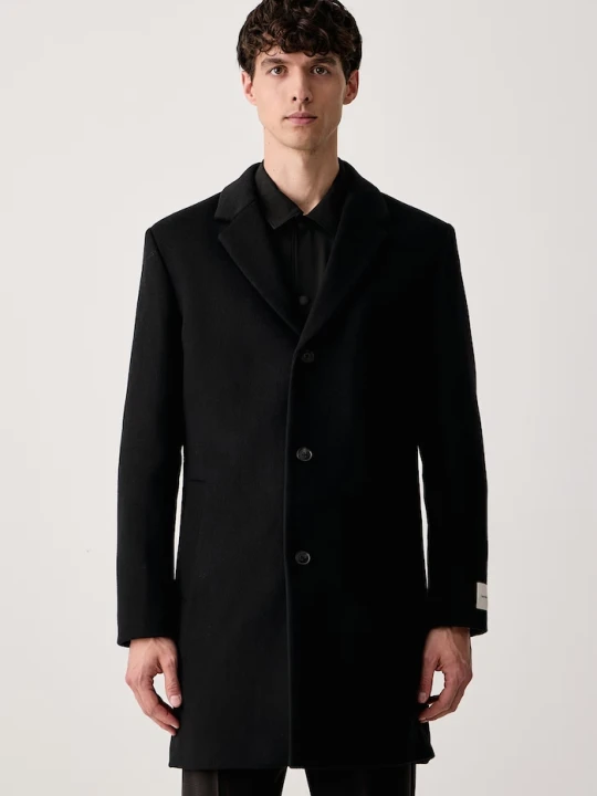 Obrázek produktu Calvin Klein kabát pánský s merino vlnou černá