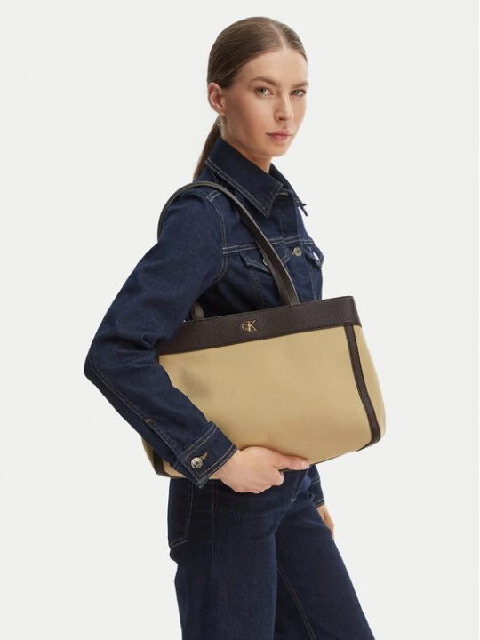 Obrázek produktu Calvin Klein Kabelka Ck Canvas Medium Tote LV04F3503G Béžová