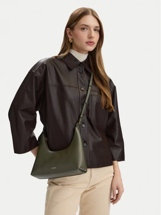 Obrázek produktu Calvin Klein Kabelka Foil Logo Conv Shou?Lder Bag LV04F3272G Tmavě zelená