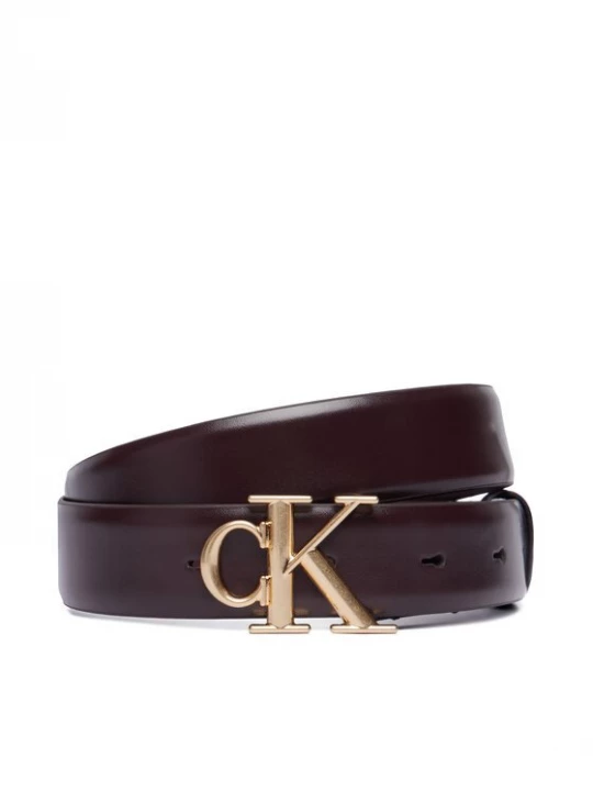 Obrázek produktu Calvin Klein Dámský pásek Round Ck Buckle 30Mm Belt Smooth LV04F7074G Bordó