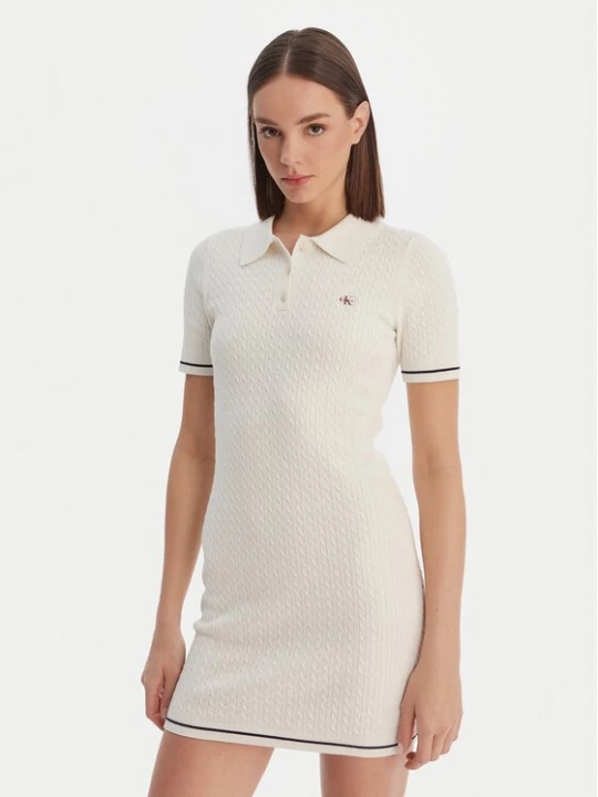 Obrázek produktu Calvin Klein Každodenní šaty Microcable LV047F323G Béžová Slim Fit