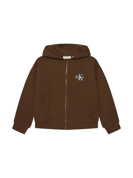 Obrázek produktu Calvin Klein Kids Mikina 'TERRY MONOLOGO ZIP UP HOODIE' hnědá
