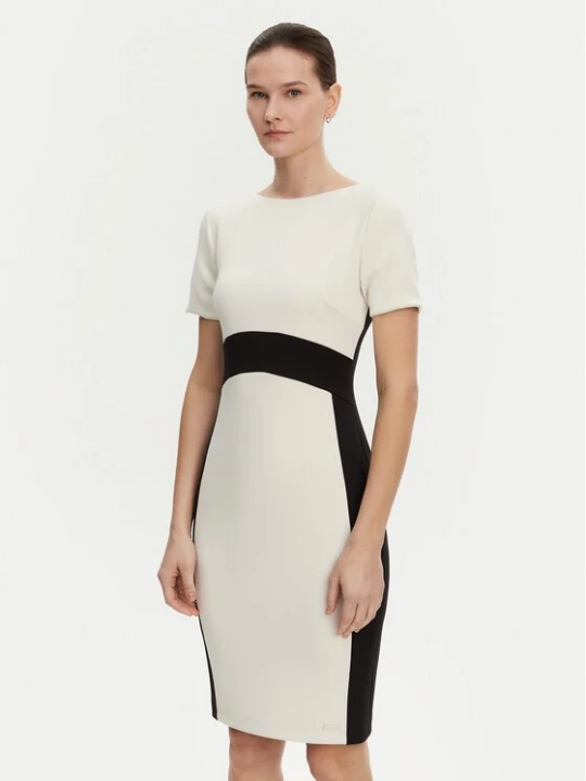 Obrázek produktu Calvin Klein Koktejlové šaty K20K208161 Écru Slim Fit Krémová