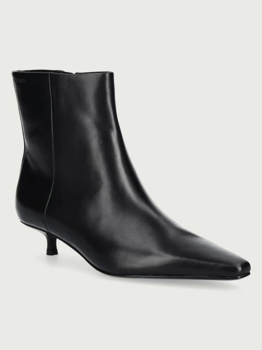 Obrázek produktu Calvin Klein kotníkové boty dámské kožené KITTEN HEEL ANKLE BOOT LTH černá