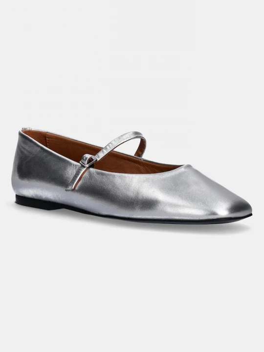 Obrázek produktu Calvin Klein Kožené baleríny Calvin Klein MARY JANE BALLERINA - MET stříbrná