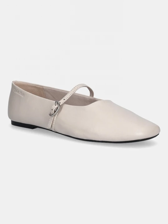 Obrázek produktu Calvin Klein Kožené baleríny Calvin Klein OBLIQUE BALLERINA MJ LTH HDW béžová