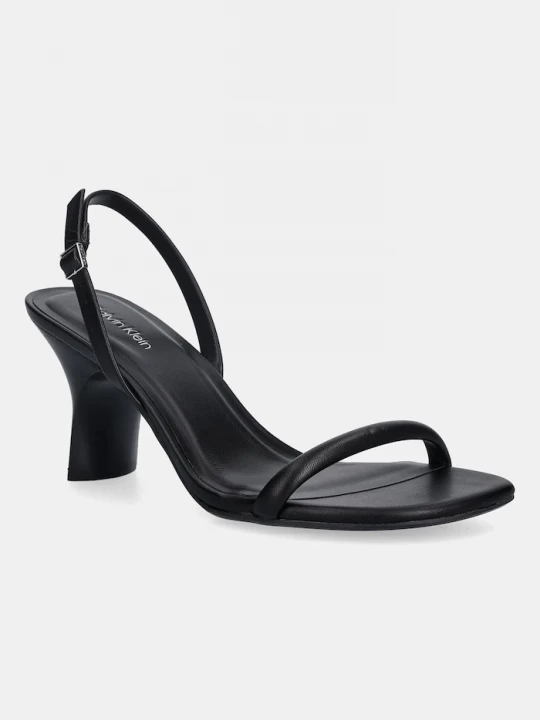 Obrázek produktu Calvin Klein Kožené sandály SCULPT KITT HEEL STRAPPY LTH černá