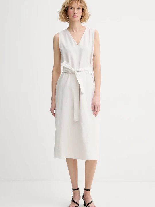 Obrázek produktu Calvin Klein letní šaty se lnem béžová