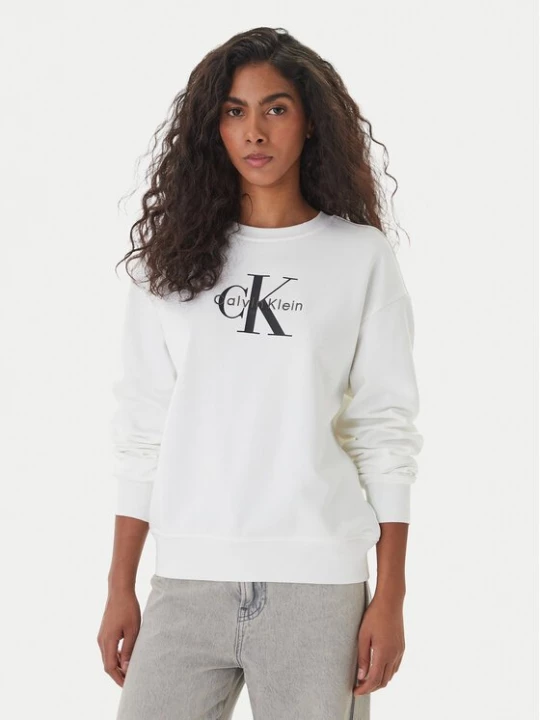 Obrázek produktu Calvin Klein Mikina Monologo LV047B234G Bílá Relaxed Fit