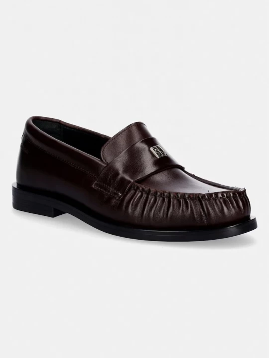 Obrázek produktu Calvin Klein mokasíny dámské kožené ROUND LOAFER LTH HDW hnědá