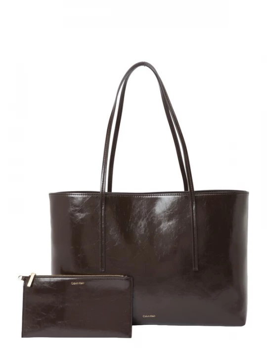 Obrázek produktu Calvin Klein Nákupní taška 'Foil Logo Glossy Tote With' čokoládová