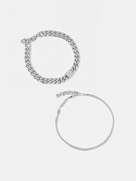 Obrázek produktu Calvin Klein náramek pánský z ušlechtilé oceli 2-pack stříbrná