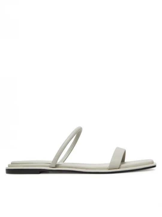 Obrázek produktu Calvin Klein Nazouváky Flat Sandal Squared 2-Bar Lth HW0HW02532 Écru Krémová