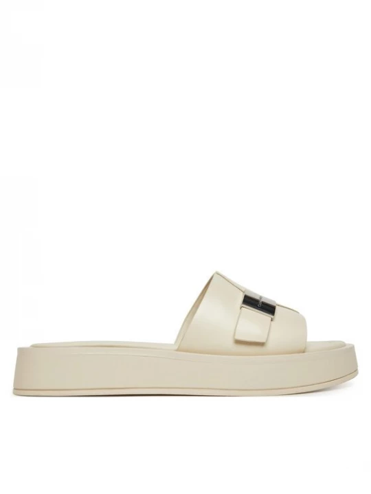 Obrázek produktu Calvin Klein Nazouváky Flatform Slide W/Ck Hw - Lth HW0HW02368 Écru Krémová