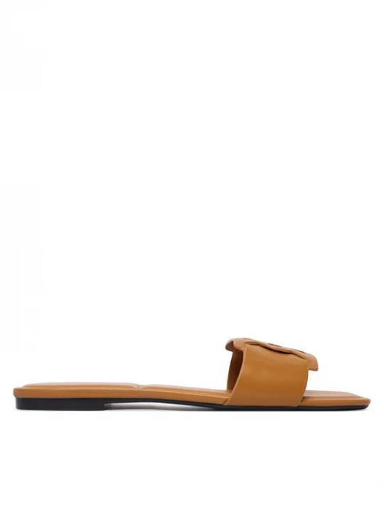 Obrázek produktu Calvin Klein Nazouváky Square Flat Sandal Emblem HW0HW03128 Hnědá