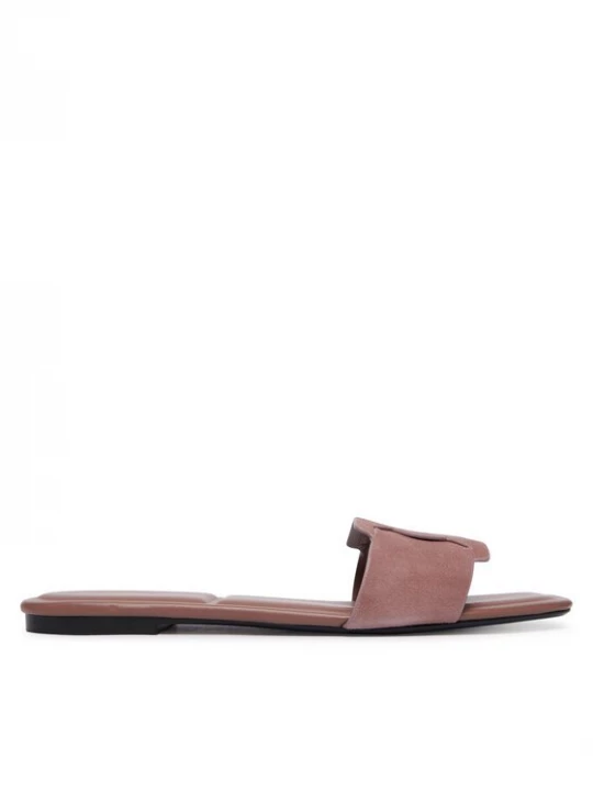 Obrázek produktu Calvin Klein Nazouváky Square Flat Sndl Embl Suede HW0HW03055 Růžová
