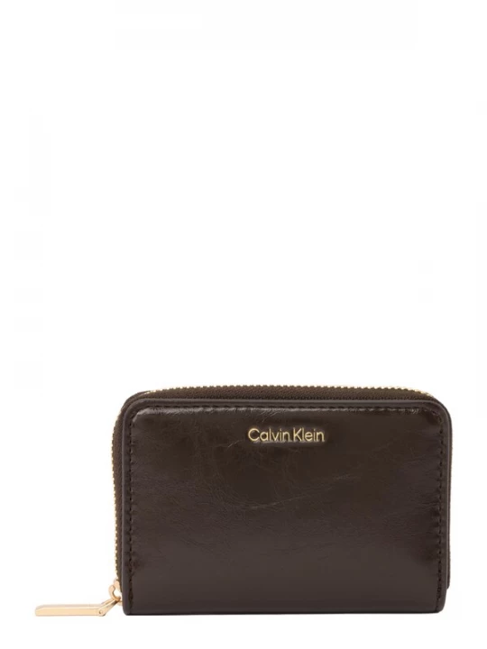 Obrázek produktu Calvin Klein Peněženka 'Foil Logo Zip-around Glossy' tmavě hnědá