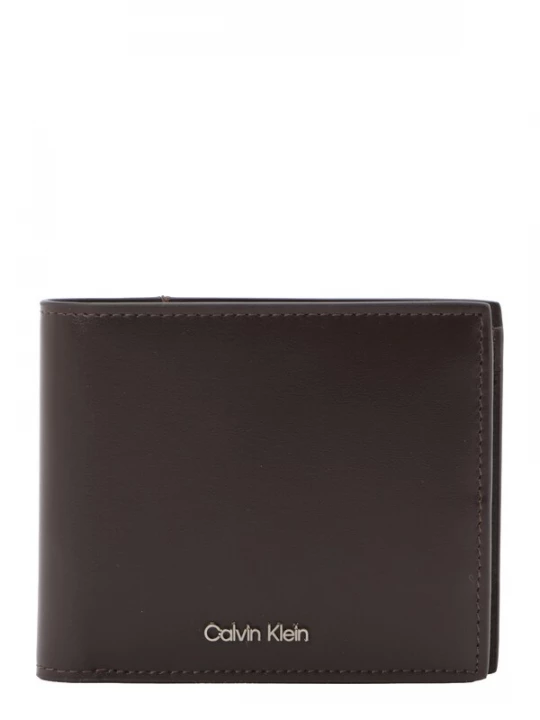 Obrázek produktu Calvin Klein Peněženka 'Smooth Metal Logo Bifold' tmavě hnědá
