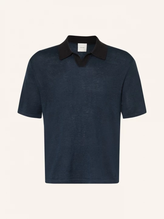 Obrázek produktu Calvin Klein Pletené Polo Tričko S Lnem tmavě modrá / černá