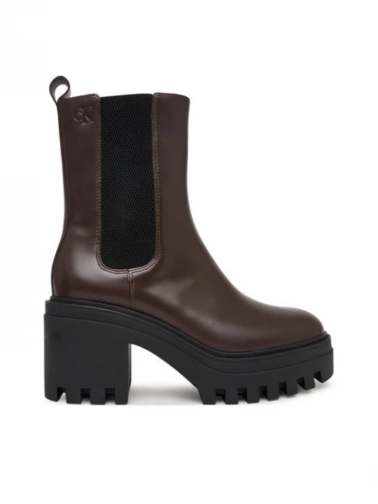 Obrázek produktu Calvin Klein Polokozačky Chunky Heeled Chelsea Lth YW0YW01547 Tmavě hnědá