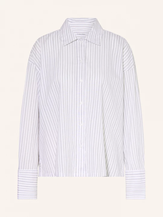 Obrázek produktu Calvin Klein Pyžamové Tričko Cotton Poplin bílá / tmavě šedá / světle šedá