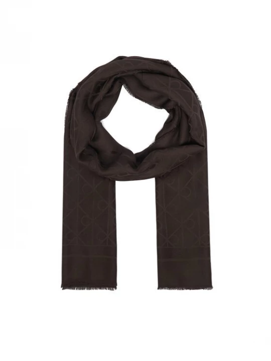 Obrázek produktu Calvin Klein Šál Emblem Aop Glossy Tonal Scarf LV04F8096G Tmavě hnědá