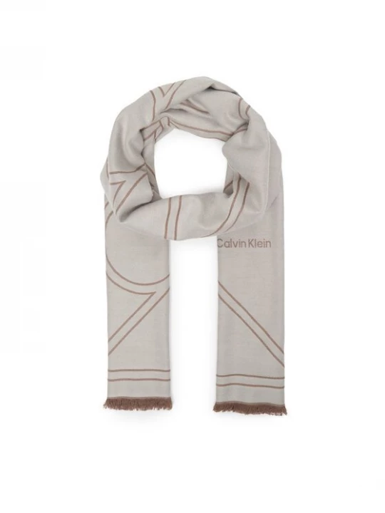 Obrázek produktu Calvin Klein Šál Emblem Repeat Lw Shawl W Fringes LV04F8074G Bílá