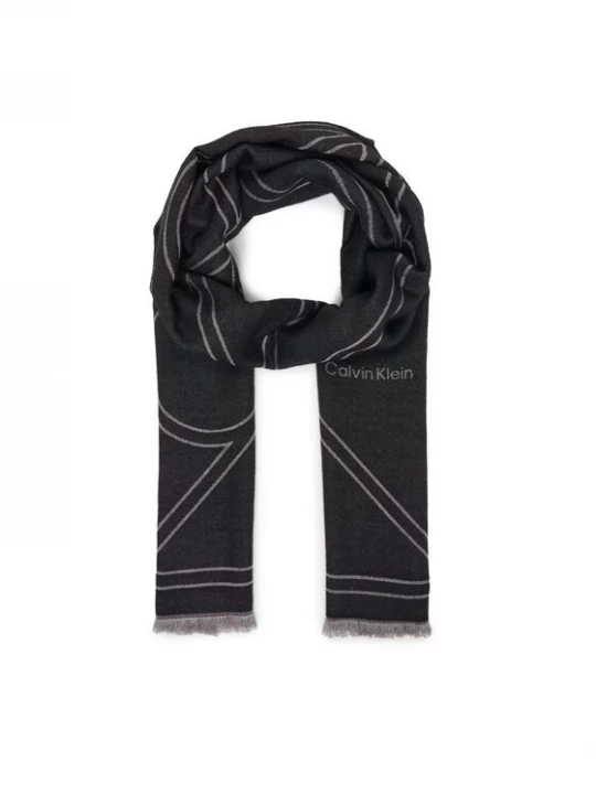 Obrázek produktu Calvin Klein Šál Emblem Repeat Lw Shawl W Fringes LV04F8074G Černá