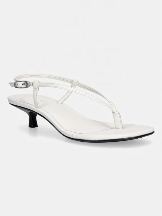 Obrázek produktu Calvin Klein sandály kožené KITT HEEL SNDL STRAPPY SLING LTH béžová