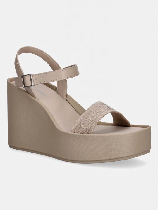 Obrázek produktu Calvin Klein sandály na klínk WEDGE 70 SNDL WEBBING LTH béžová
