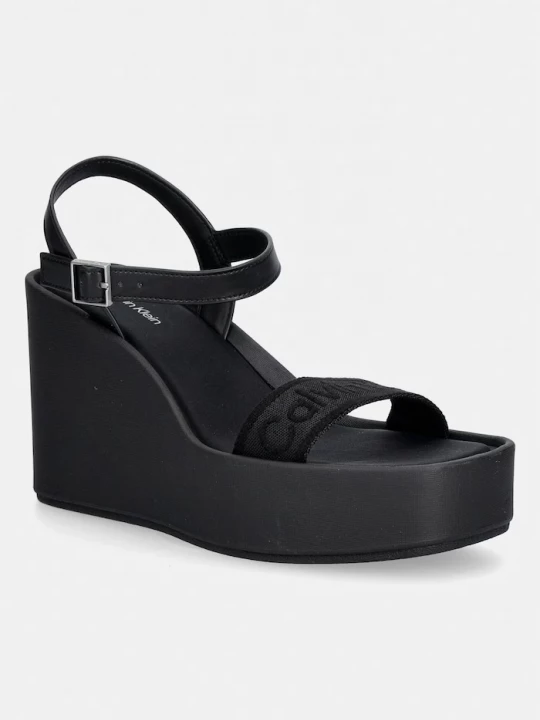 Obrázek produktu Calvin Klein sandály na klínku WEDGE 70 SNDL WEBBING LTH černá