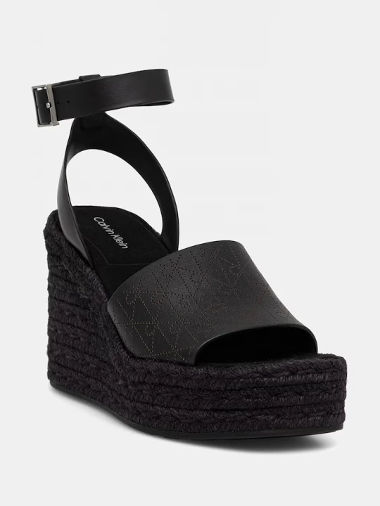 Obrázek produktu Calvin Klein sandály WEDGE ESPAD 70 AOP LTH černá
