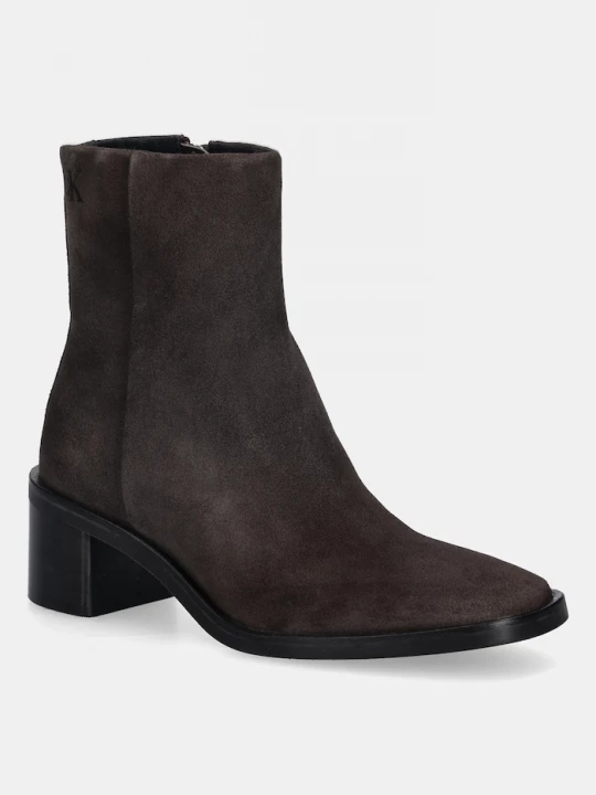 Obrázek produktu Calvin Klein Semišové boty Calvin Klein BLOCK HEEL ZIP BOOT SUE hnědá