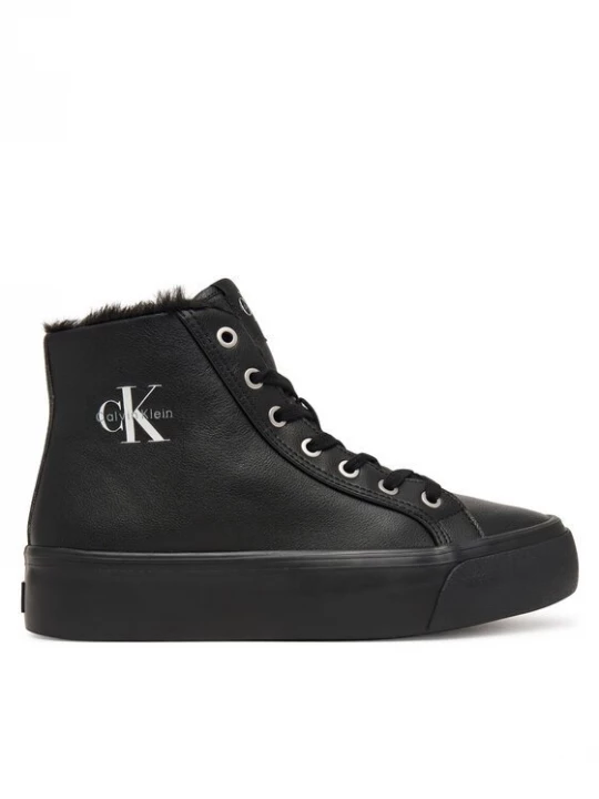 Obrázek produktu Calvin Klein Sneakersy Vulc Flatf Mid Laceup Lth Fur HW0HW03234 Černá