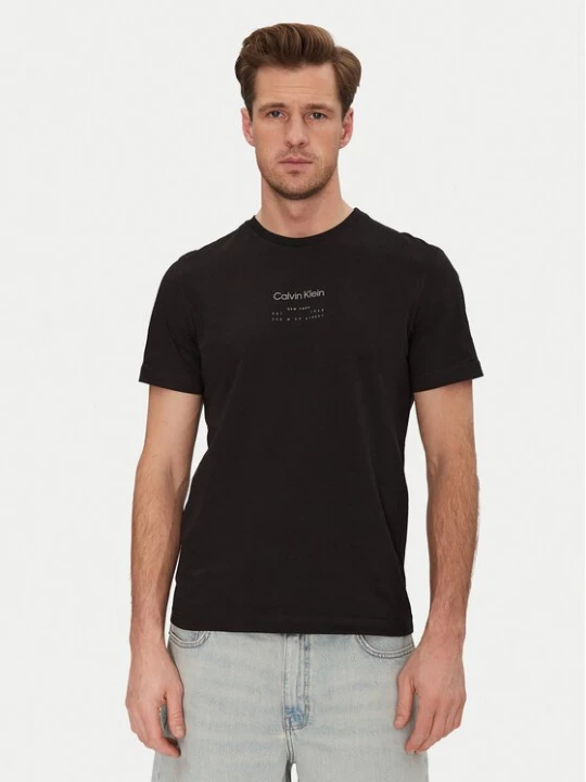 Obrázek produktu Calvin Klein T-Shirt Editorial Logo K10K114172 Černá Regular Fit